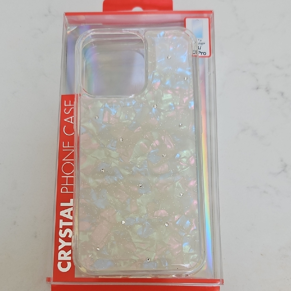 NIB Crystal Phone‎ Case - Iphone 13/13 Pro Iridescent White